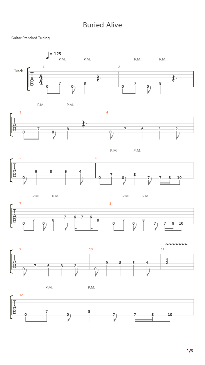 Buried Alive吉他谱