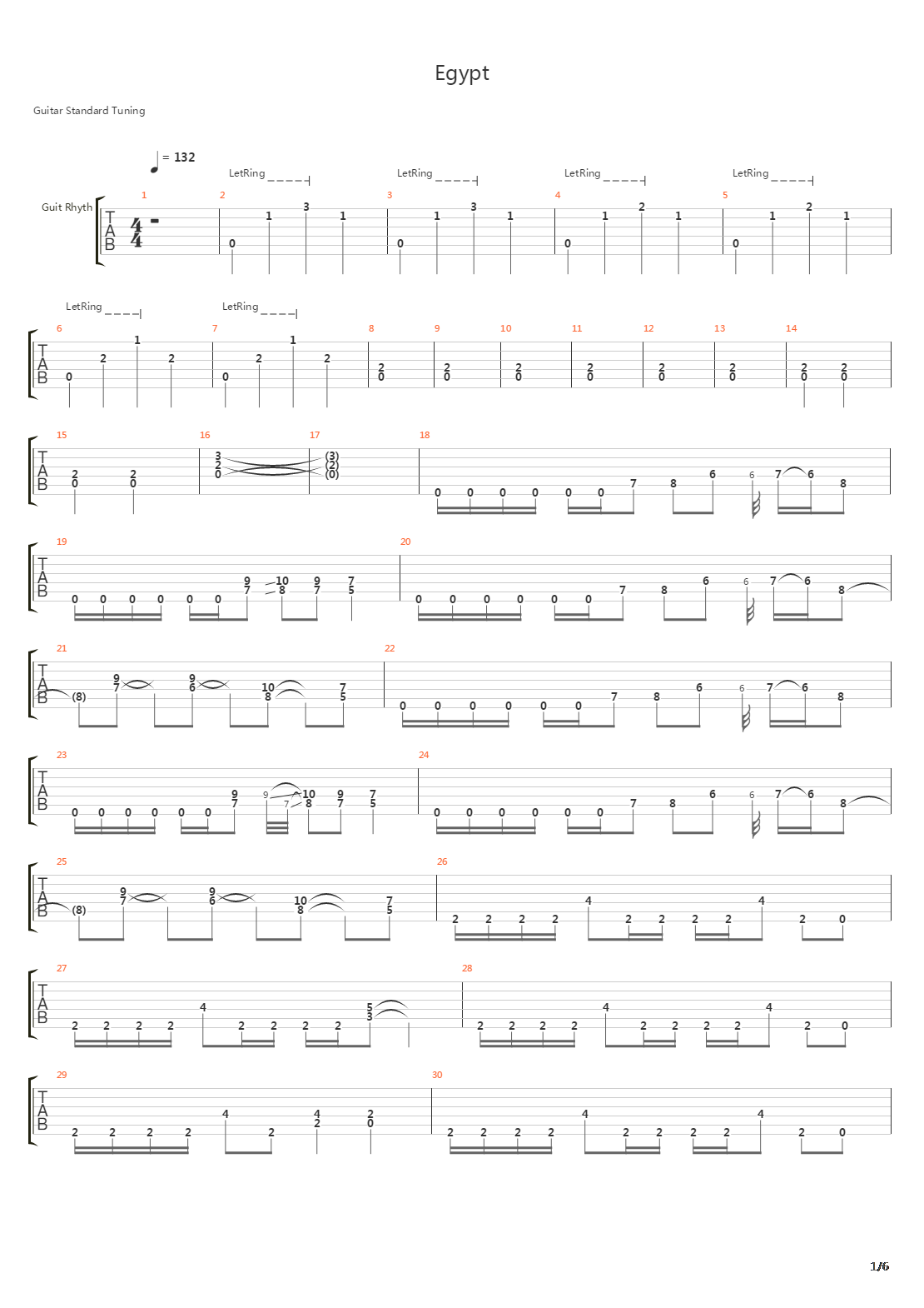 Egypt吉他谱