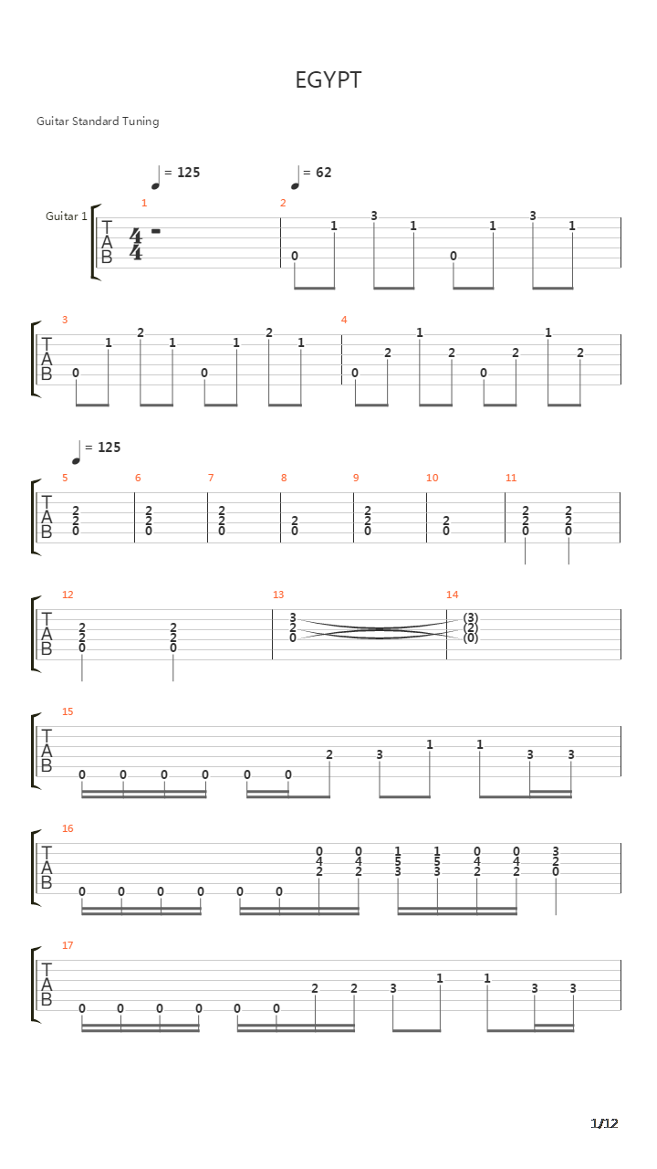 Egypt吉他谱