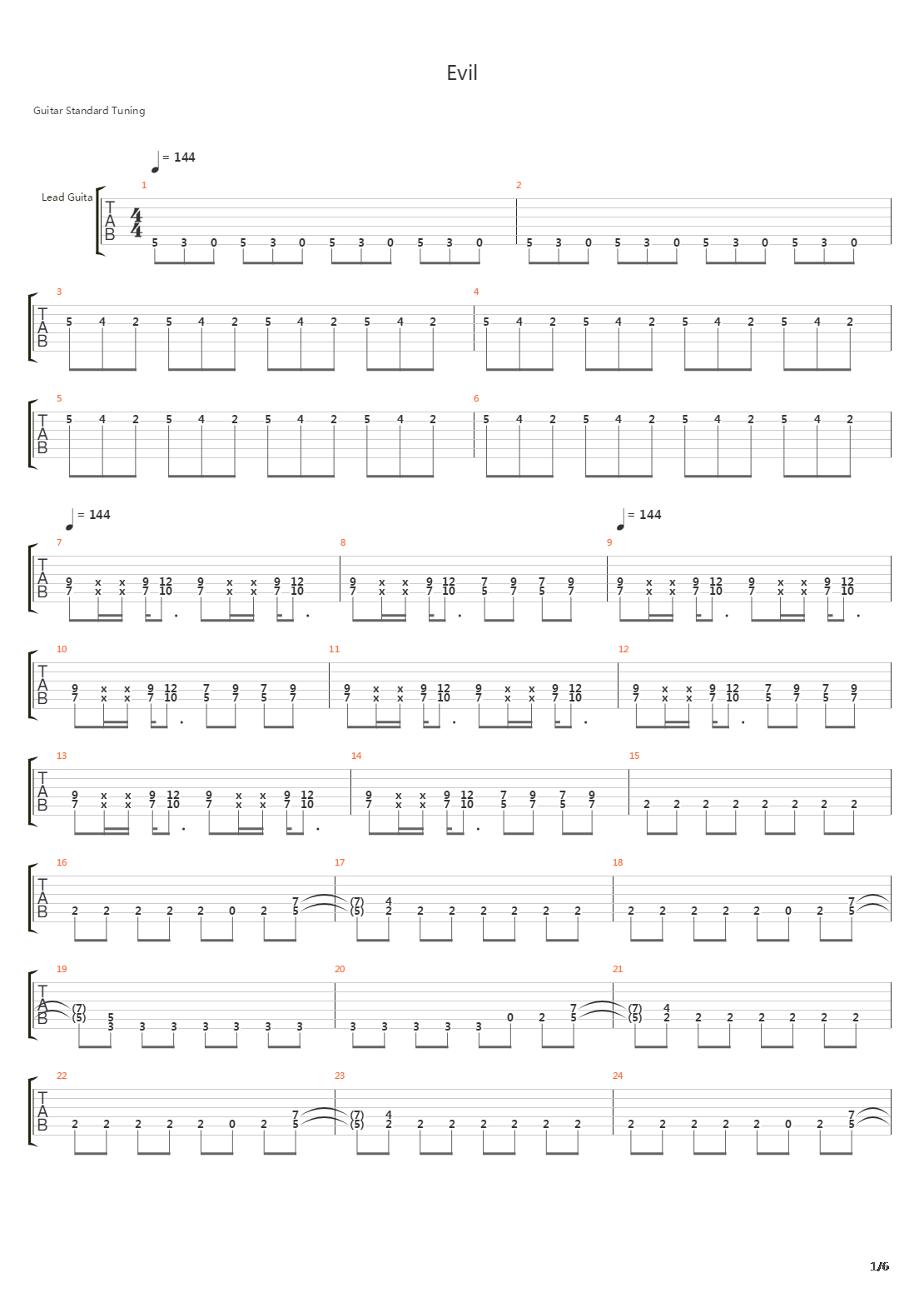Evil吉他谱
