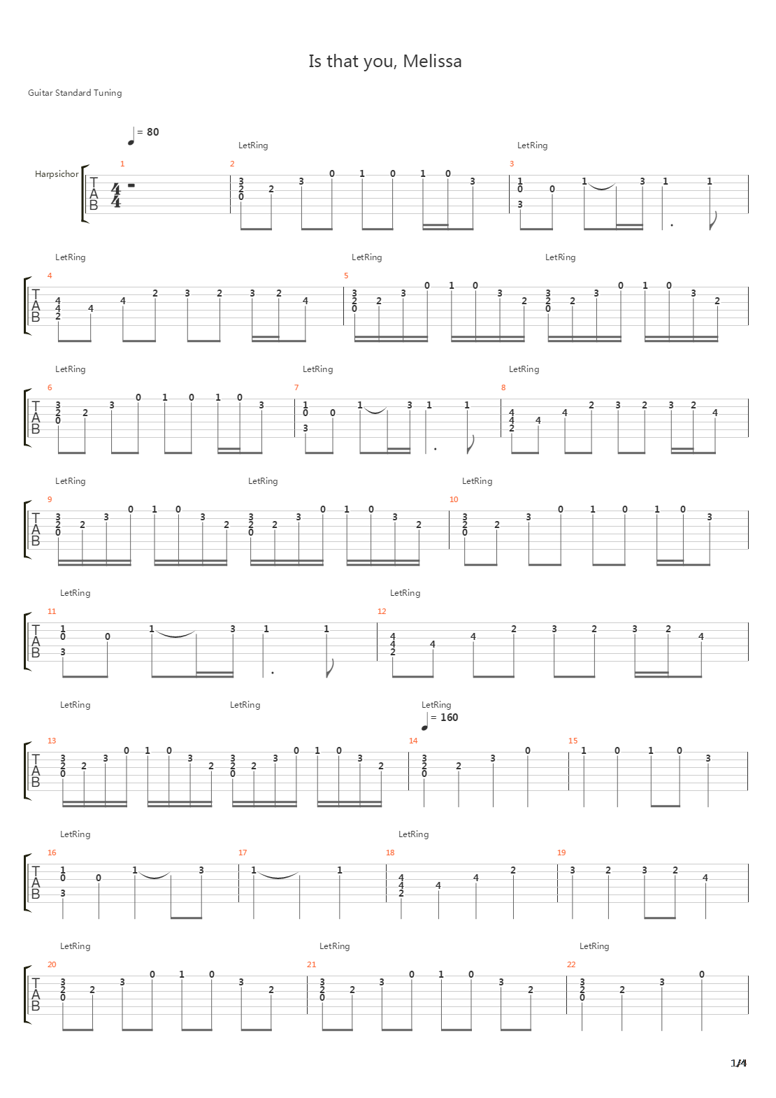 Is That You Melissa吉他谱