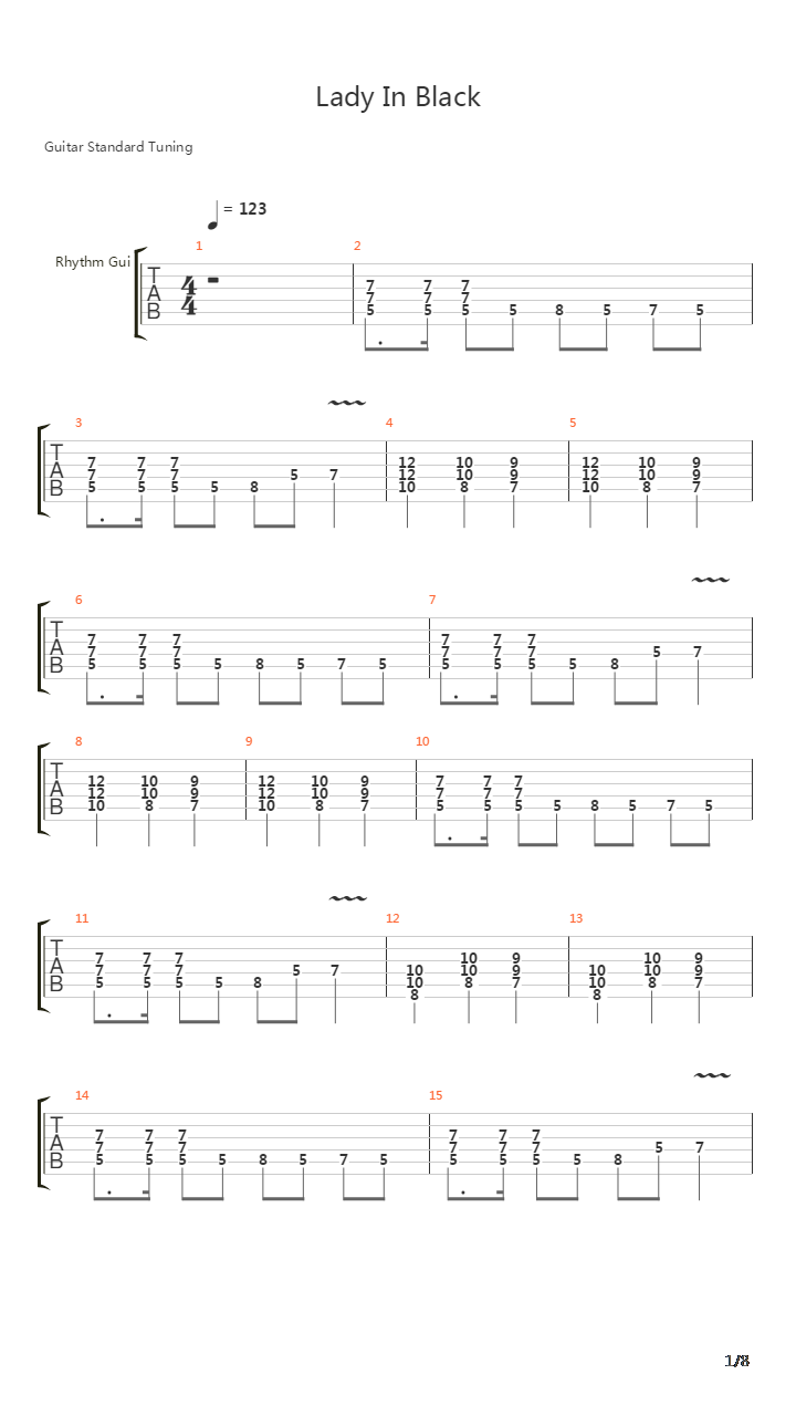 Lady In Black吉他谱