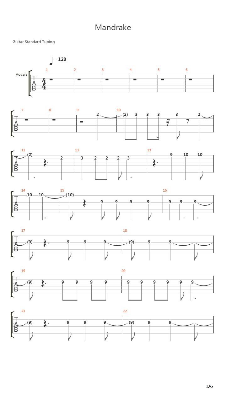 Mandrake吉他谱