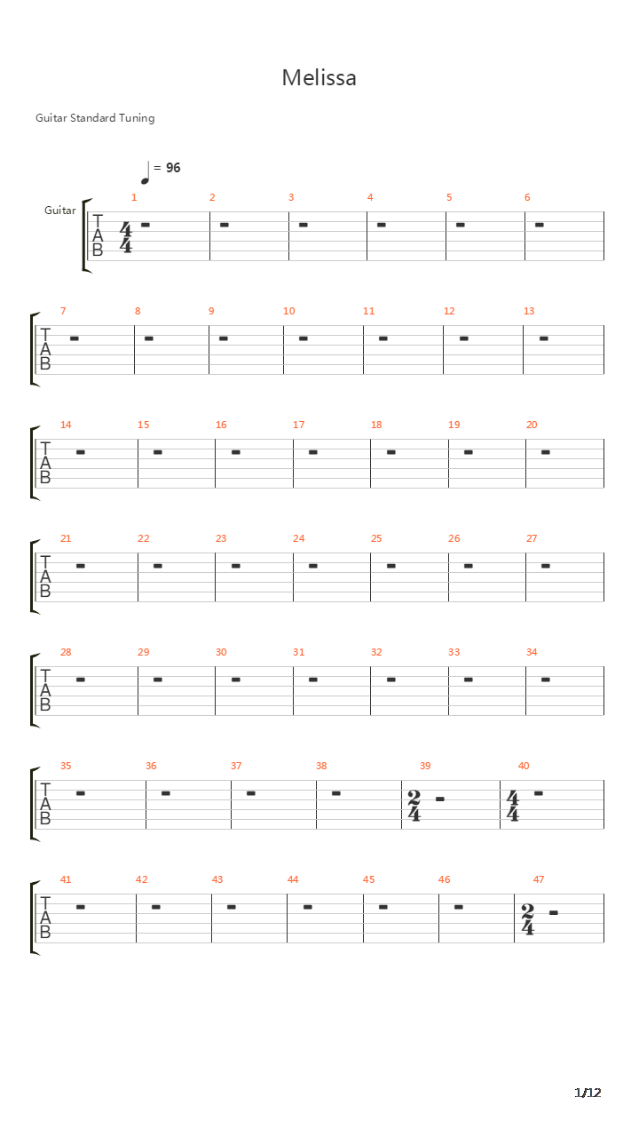 Melissa吉他谱