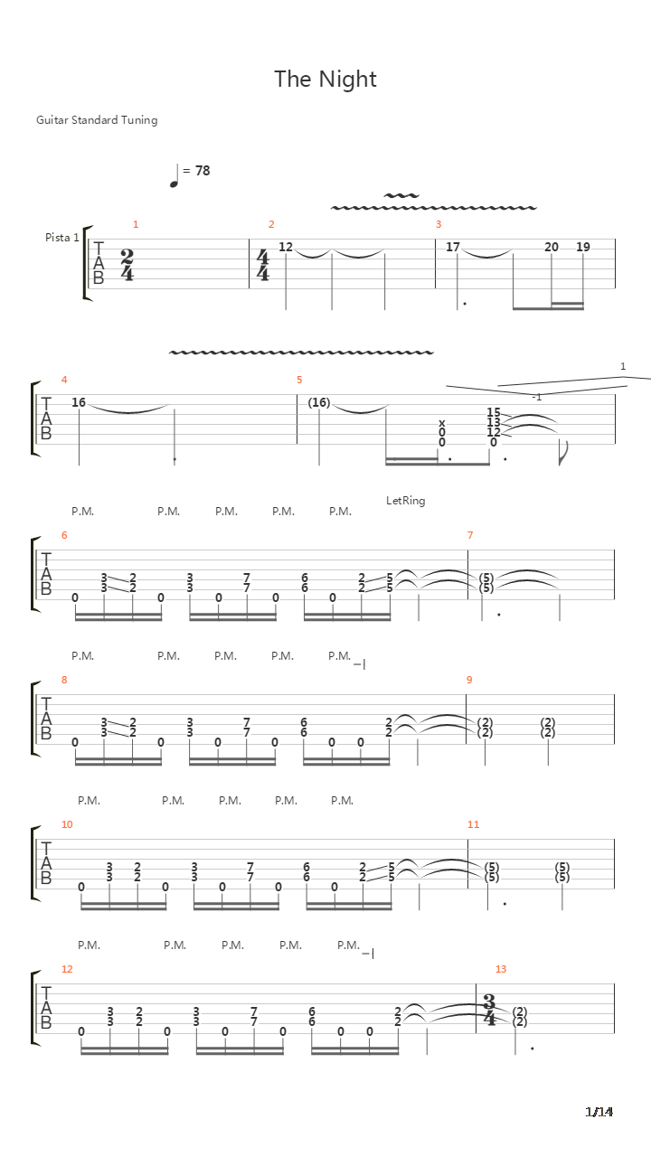 The Night吉他谱