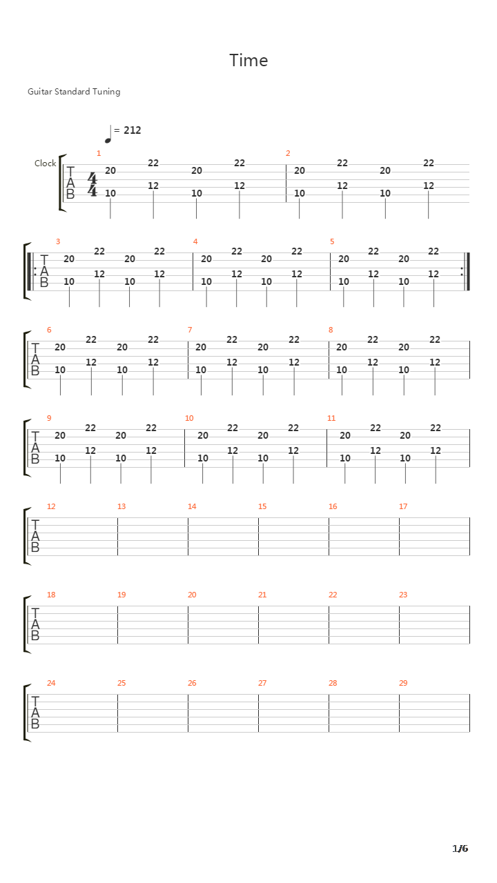 Time吉他谱
