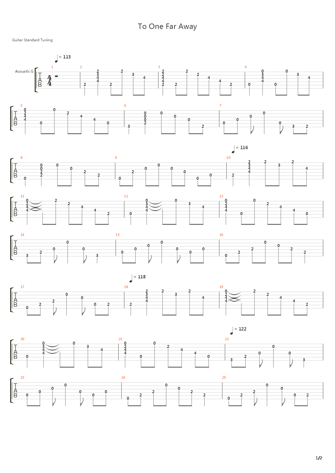 To One Far Away吉他谱
