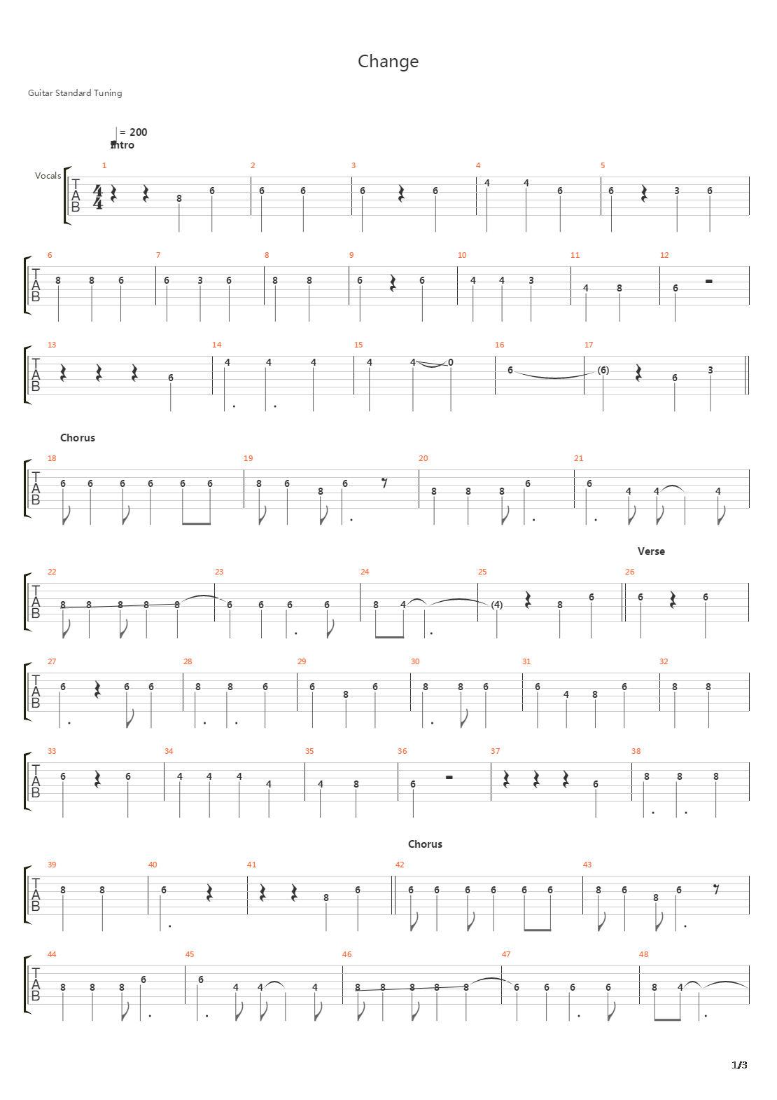 Change吉他谱
