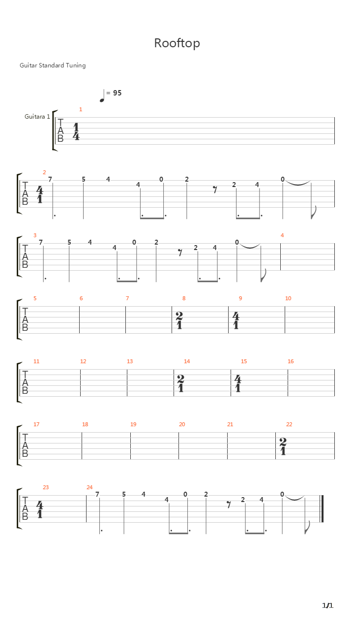 Rooftop吉他谱