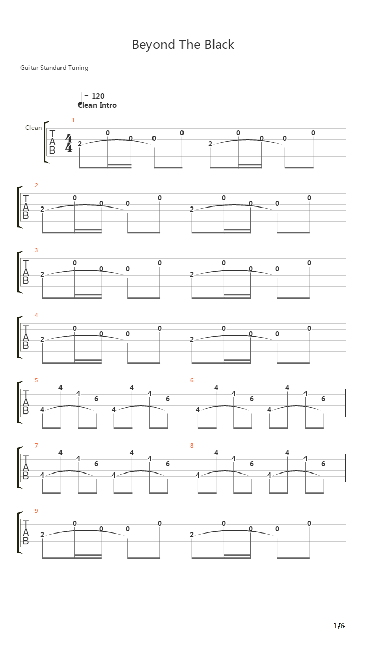 Beyond The Black吉他谱