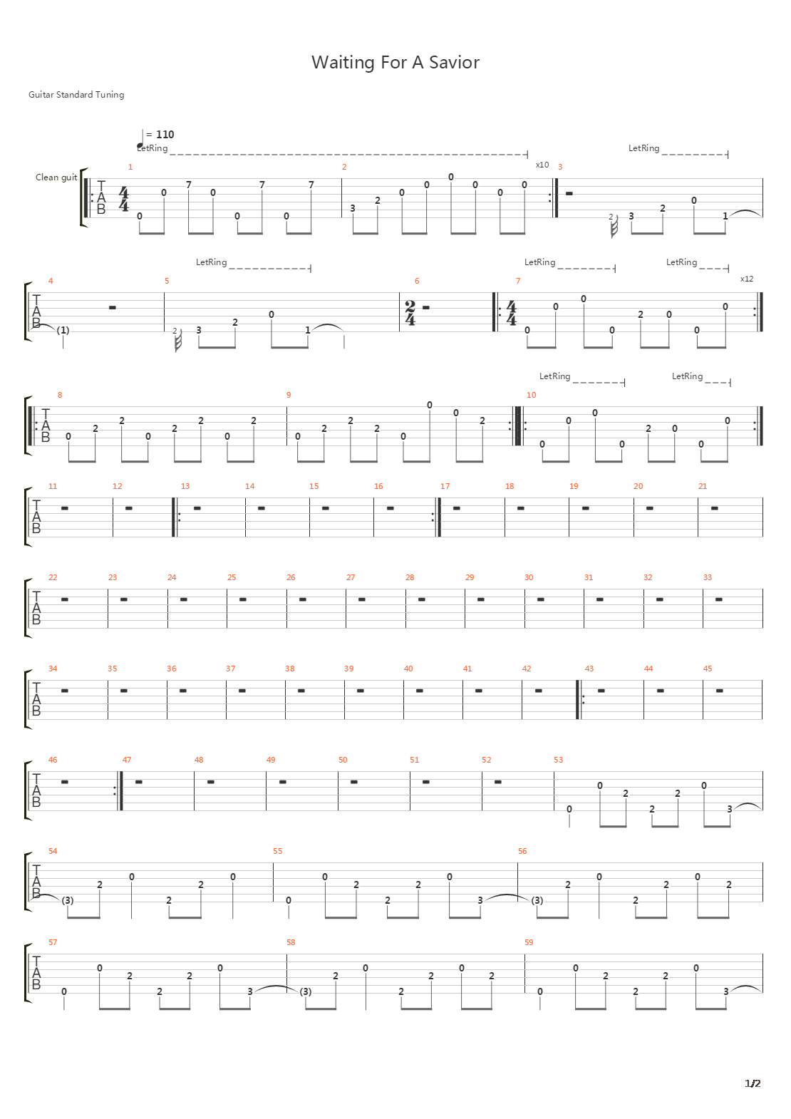 Waiting For A Saviour吉他谱