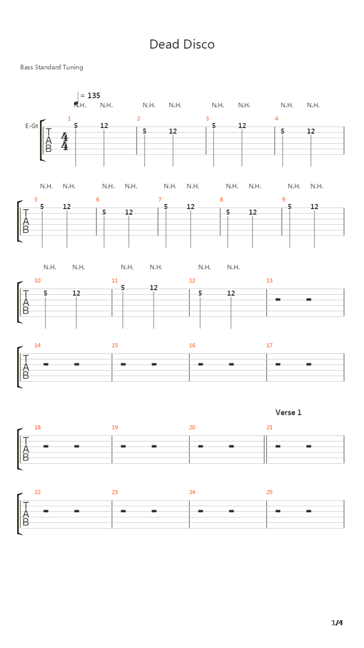 Dead Disco吉他谱