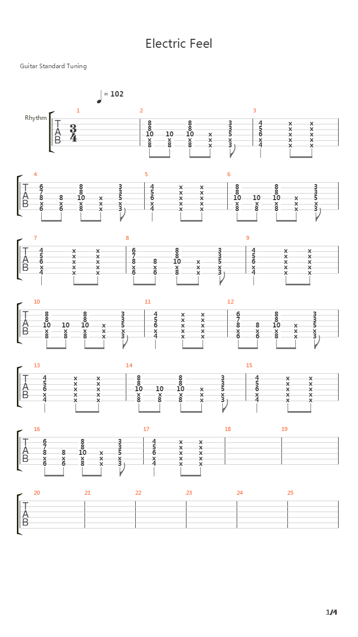Electric Feel吉他谱
