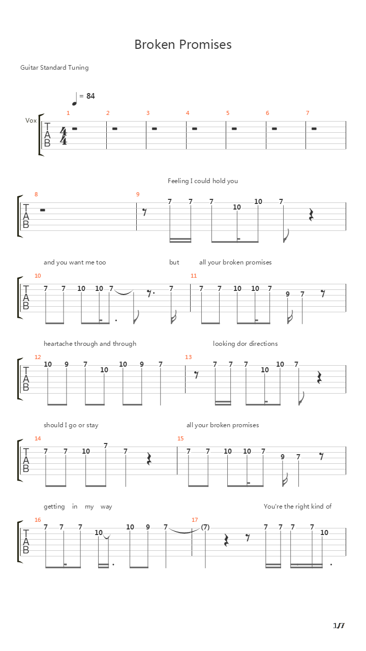 Broken Promises吉他谱