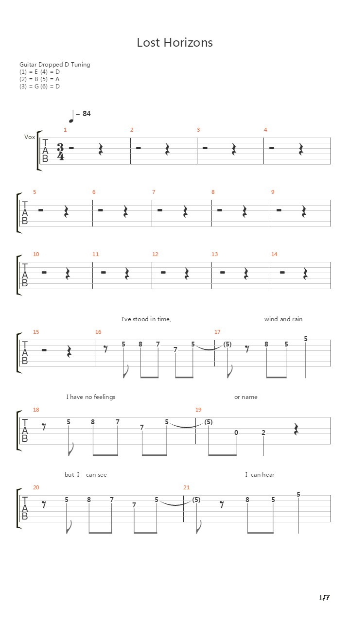 Lost Horizons吉他谱