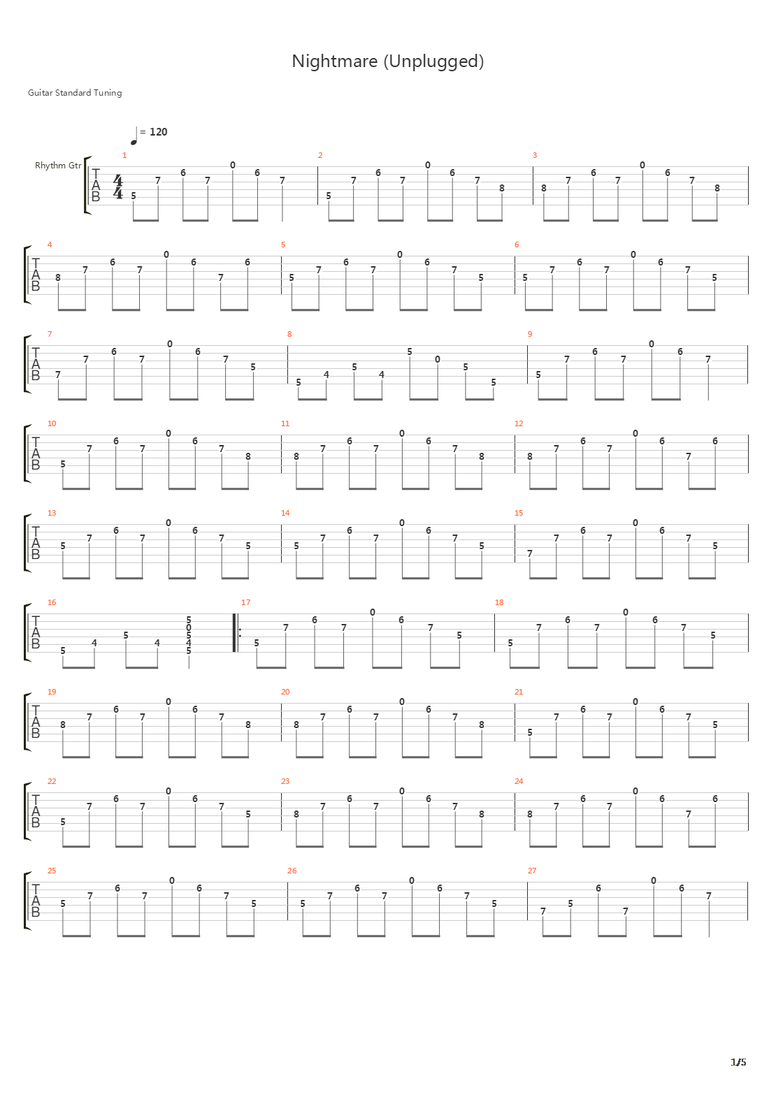 Nightmare吉他谱