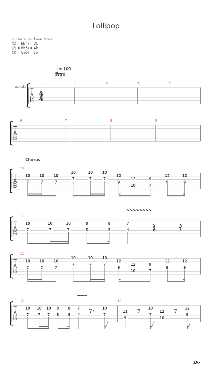 Lolipop吉他谱