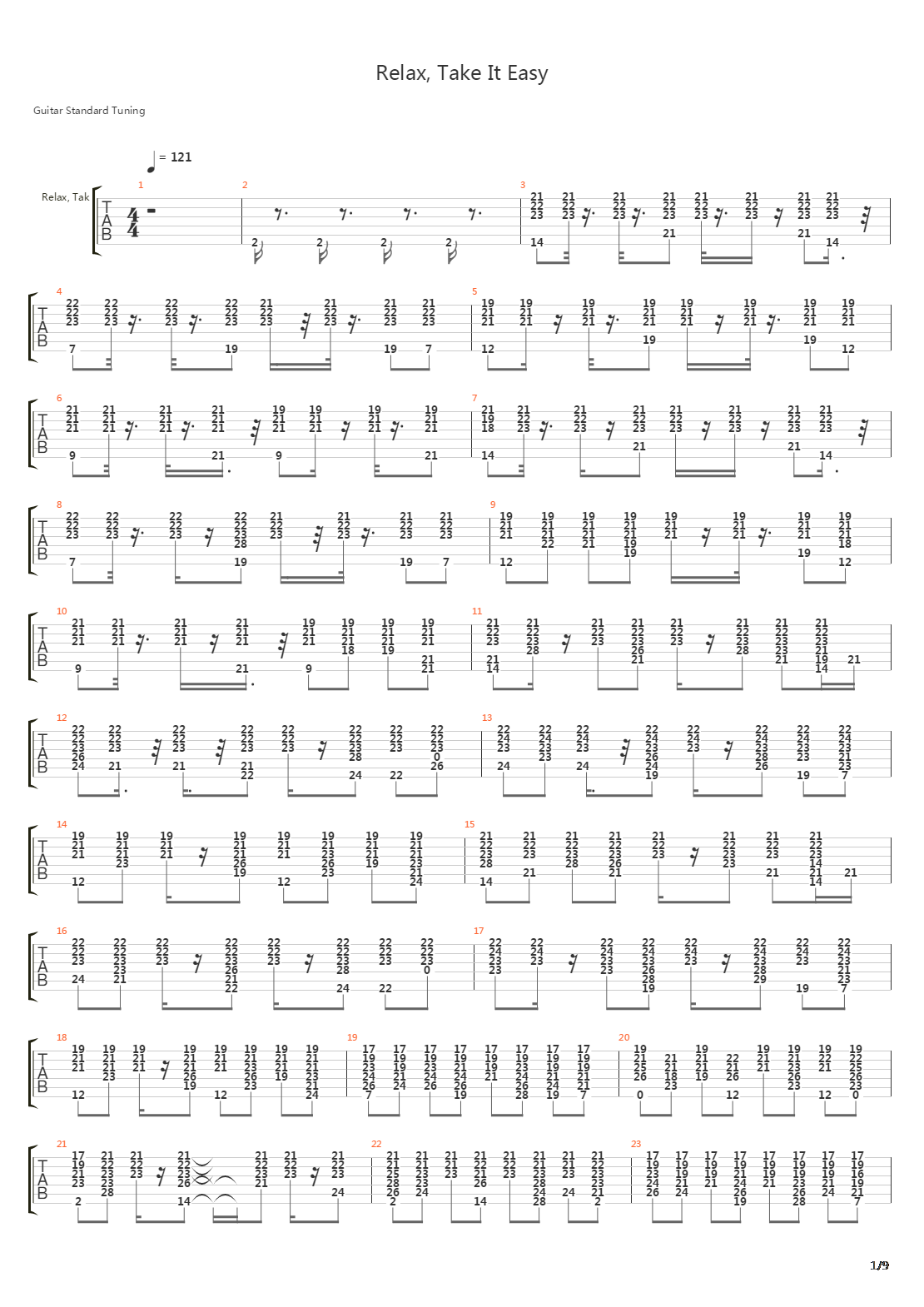Relax Take It Easy吉他谱