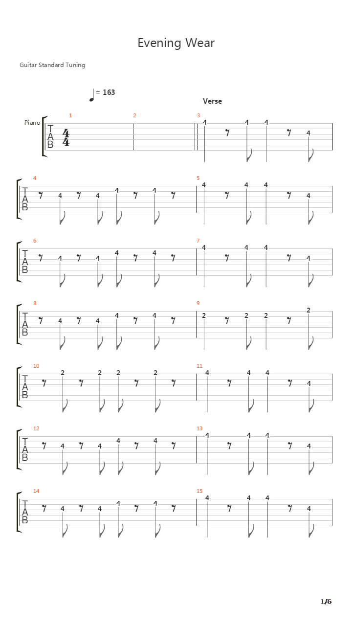 Evening Wear吉他谱