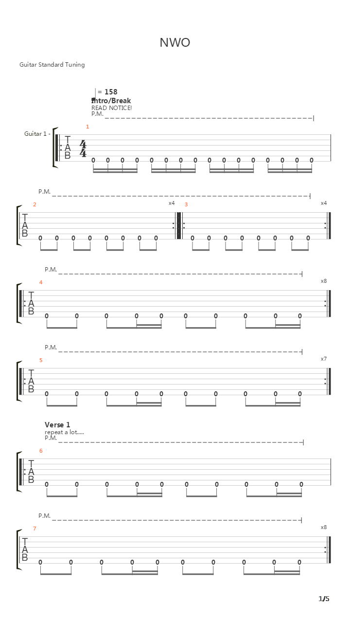 Nwo吉他谱