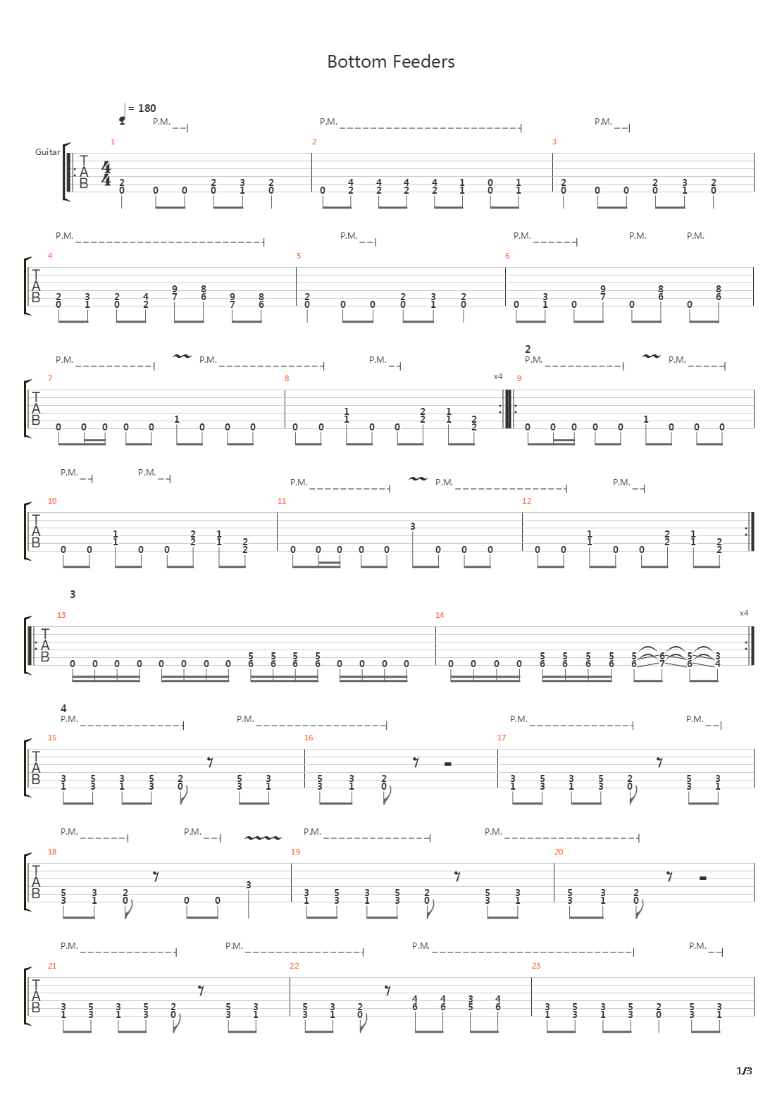 Bottom Feeders吉他谱