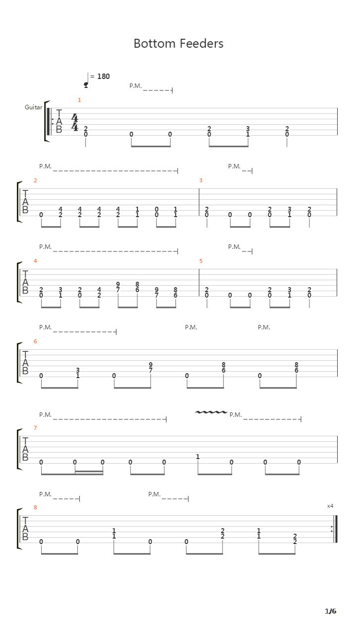 Bottom Feeders吉他谱