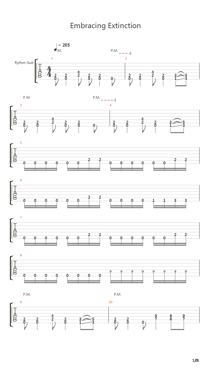 Embracing Extinction吉他谱