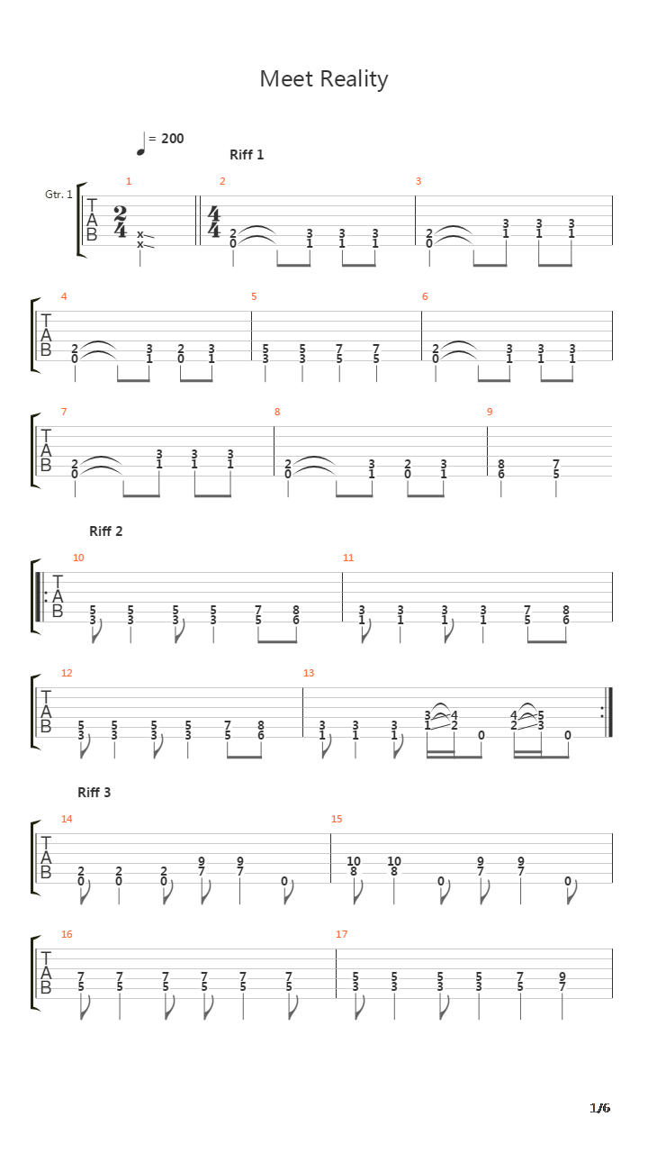 Meet Reality吉他谱