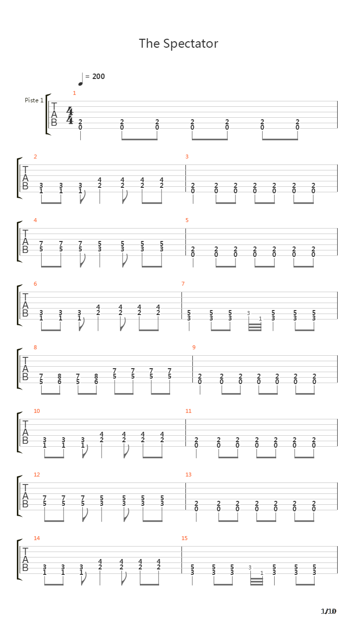 The Spectator吉他谱