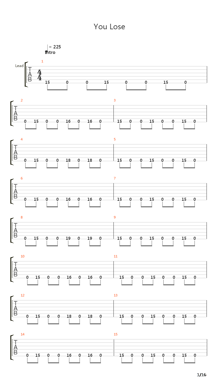 You Lose吉他谱