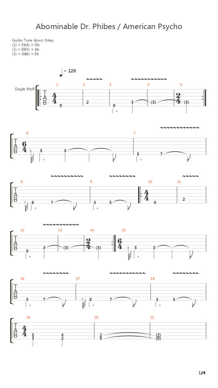 Abominable Dr Phibes吉他谱
