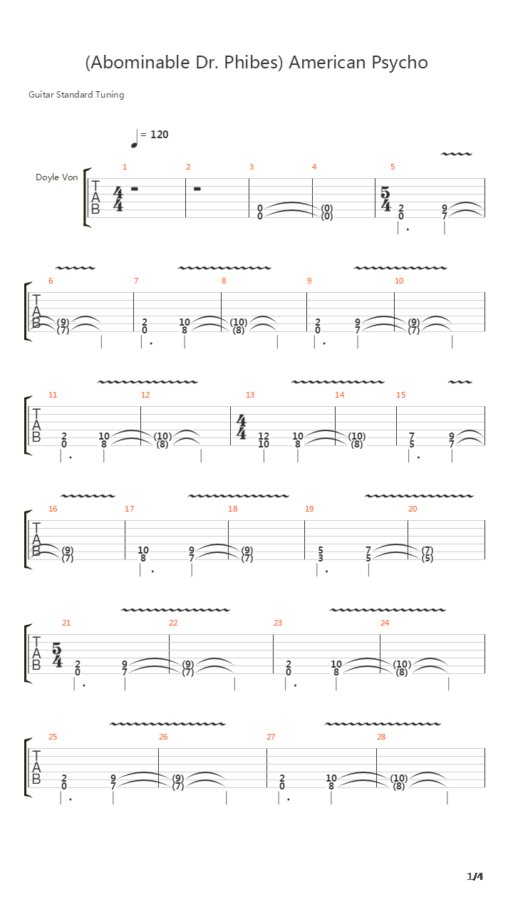 American Psycho吉他谱