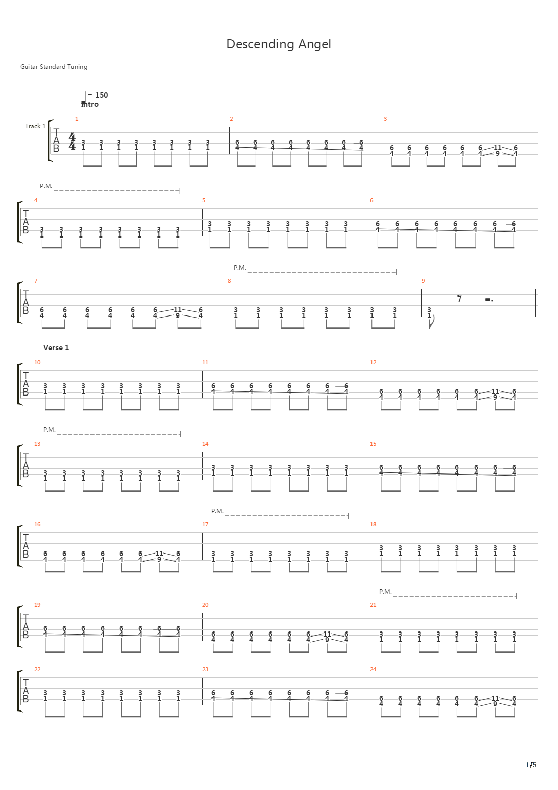 Descending Angel吉他谱