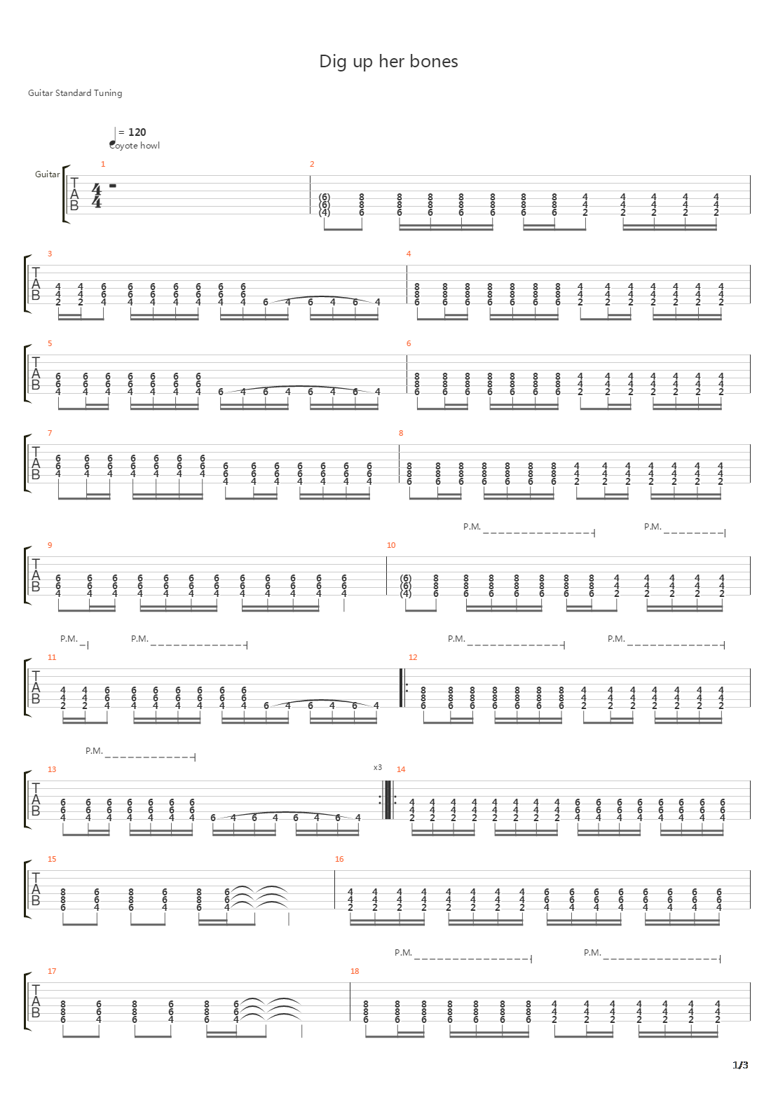 Dig Up Her Bones吉他谱