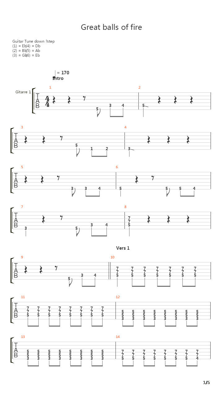 Great Balls Of Fire吉他谱