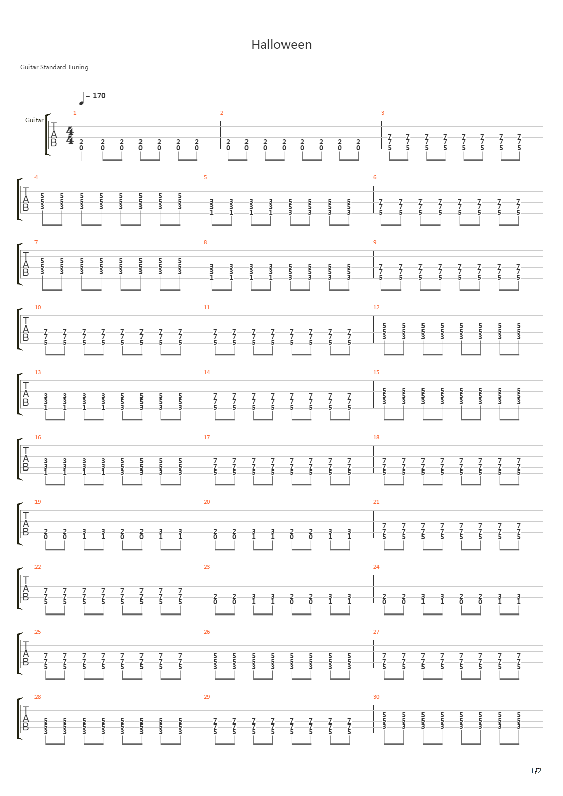 Halloween吉他谱