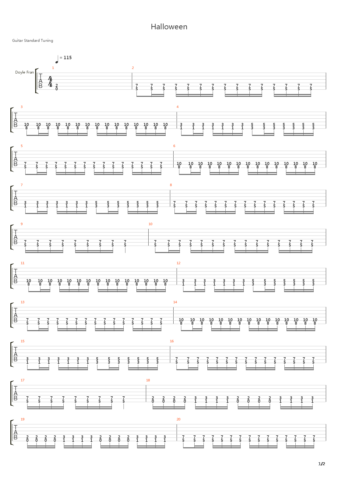 Halloween吉他谱
