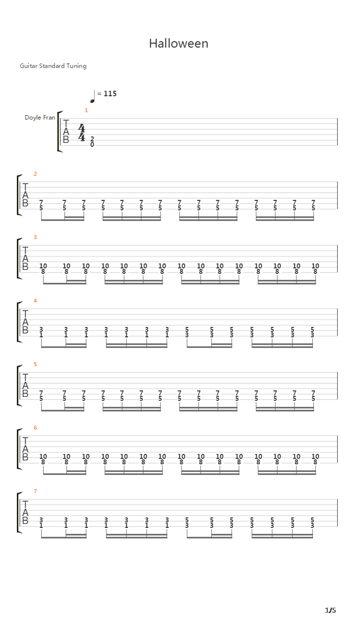 Halloween吉他谱