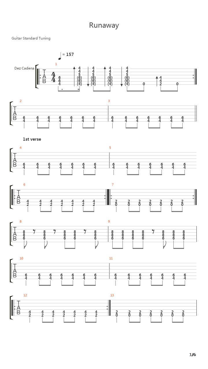 Runaway吉他谱
