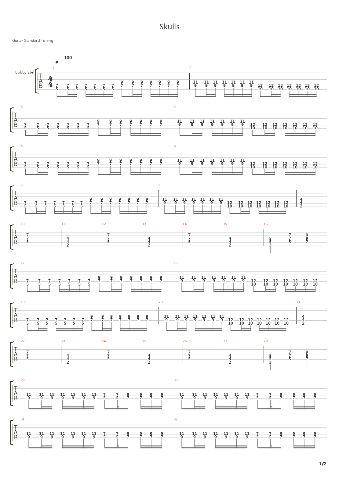 Skulls吉他谱