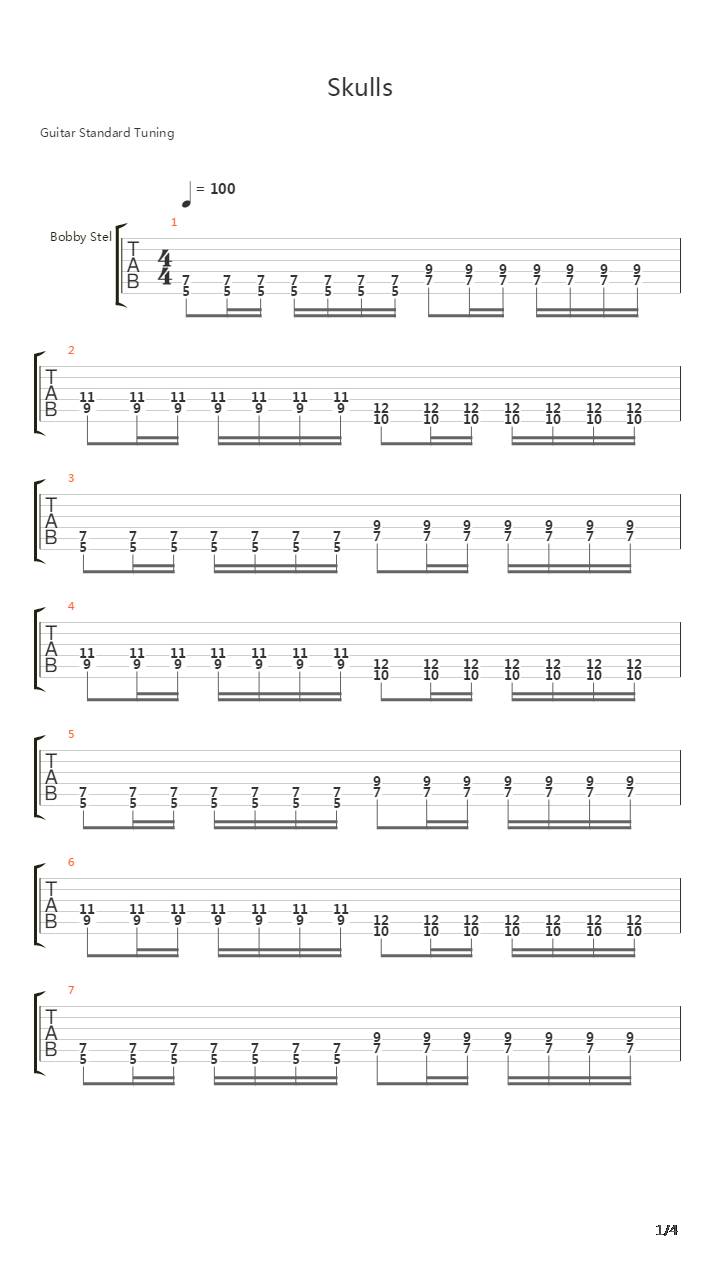 Skulls吉他谱
