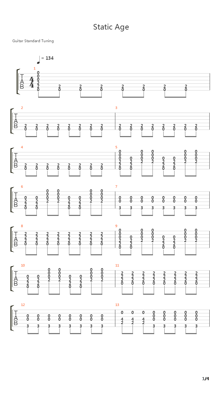 Static Age吉他谱