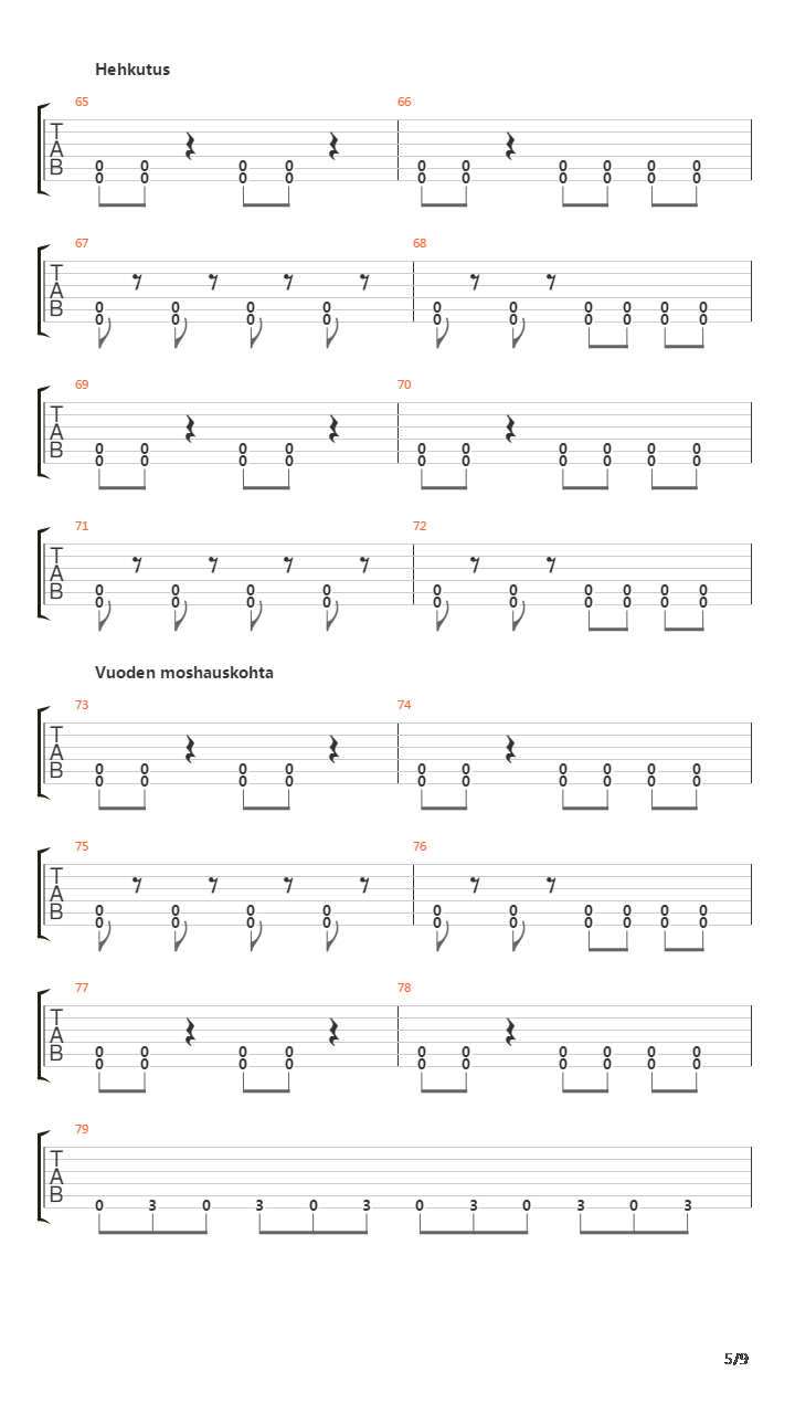 Hiljaisuuden Julistaja吉他谱