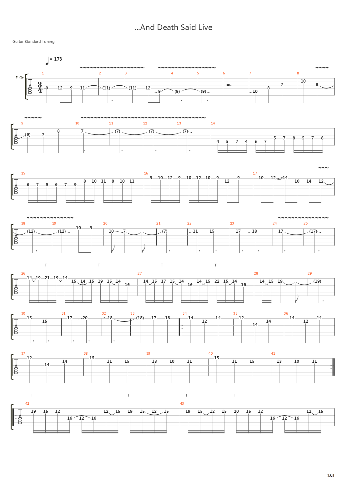 And Death Said吉他谱