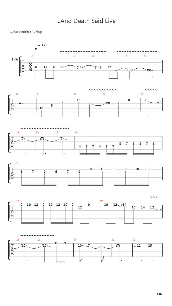 And Death Said吉他谱