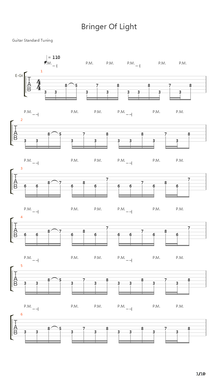 Bringer Of Light吉他谱