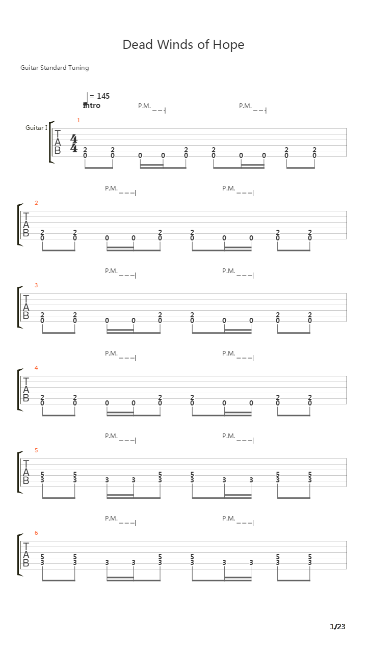 Dead Winds Of Hope吉他谱