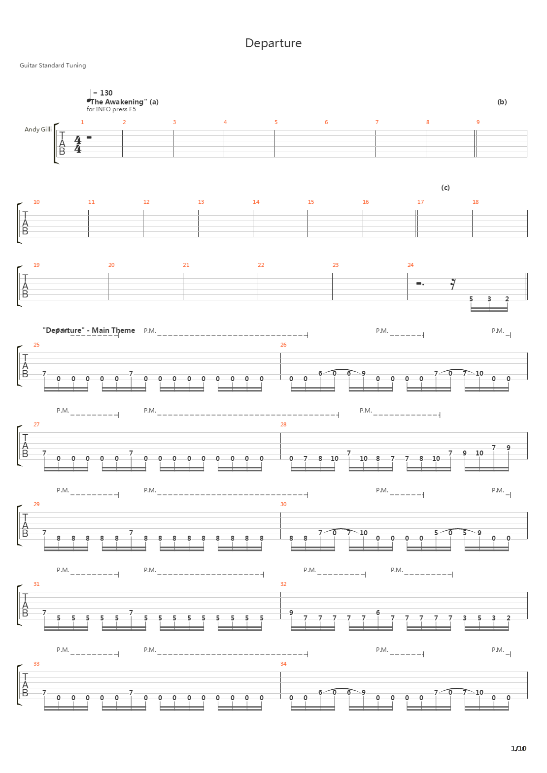 Departure吉他谱