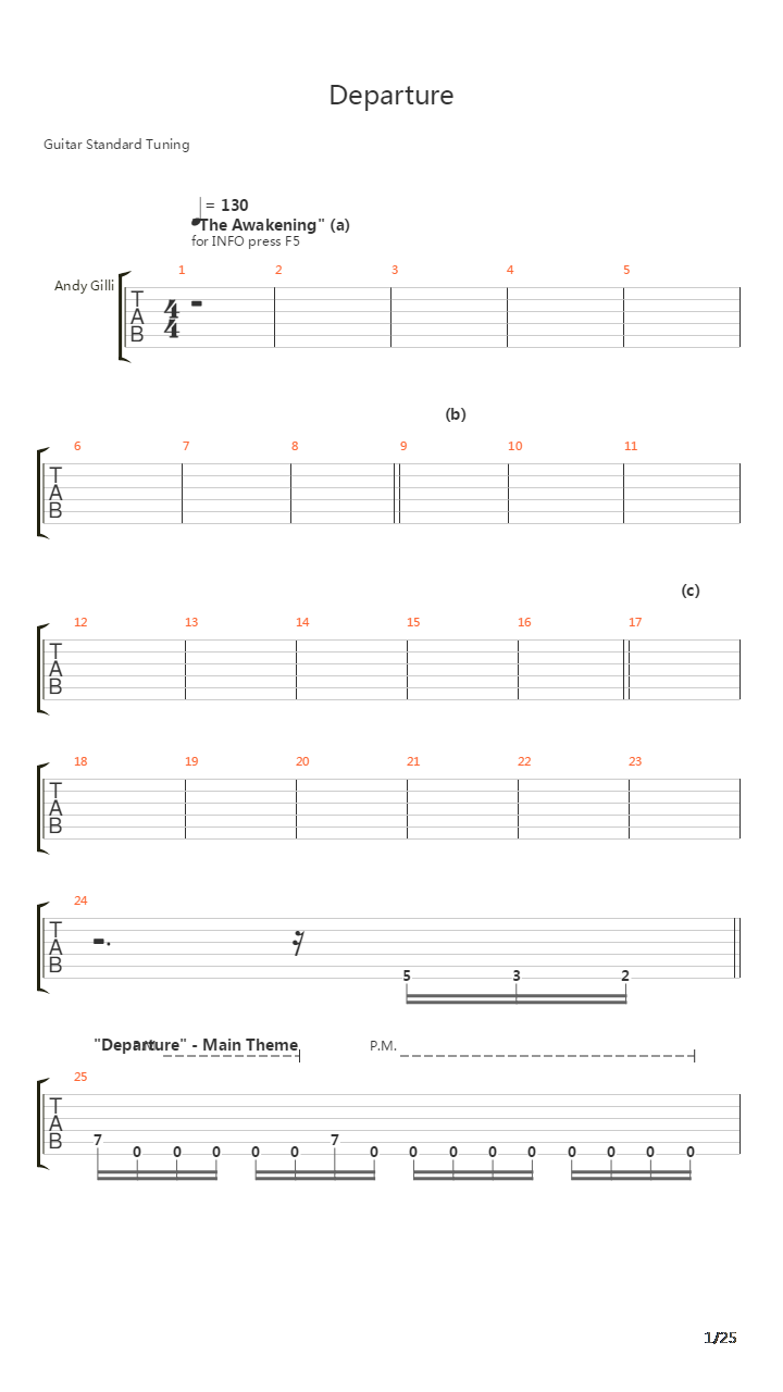 Departure吉他谱