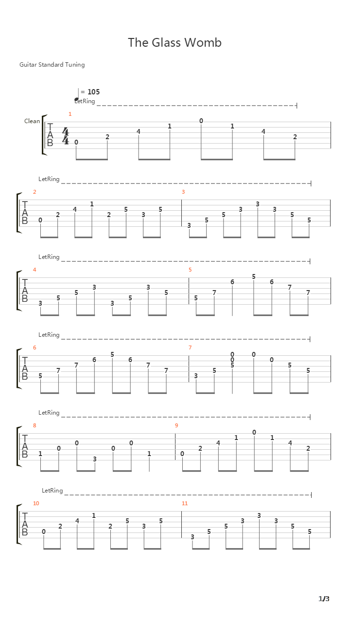 The Glass Womb吉他谱